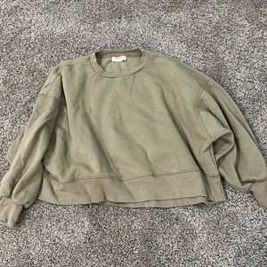 oversized midi cropped green sweater super soft and comfy size small from zenana